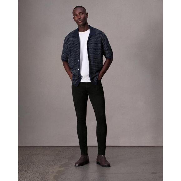 Rag & Bone Fit 1 Skinny Fit Jean Extra Slim Aero Stretch Denim Black Sz 29 Black - Picture 1 of 11